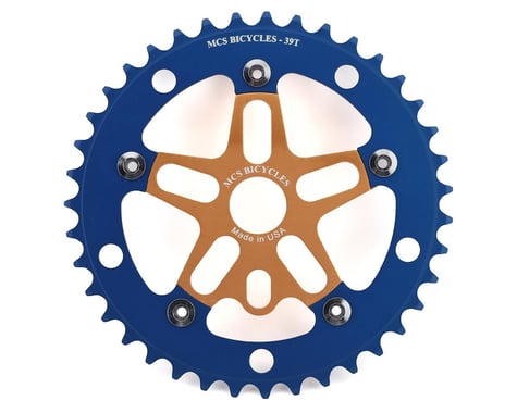 MCS Alloy Spider & Chainring Combo (Gold/Blue) (39T)
